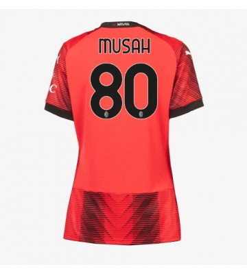 AC Milan Yunus Musah #80 Replika Hjemmebanetrøje Dame 2023-24 Kortærmet